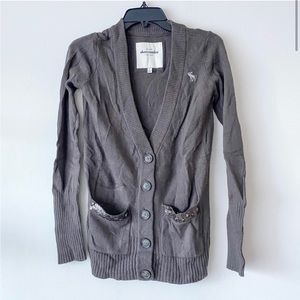abercrombie kids cardigan, brown, size large (girls)